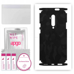 apgo Protective Skin Sticker for the back+sides compatible with OnePlus 7T Pro, Full Wrap Film, Foil, Vinyl - Pattern Black Camo