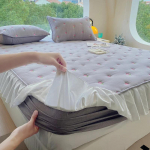 1 tk tikandiga lilleline madratsikate Paks pitsist tepitud voodikate elastse ribaga &uuml;hev&auml;rvilised kuninga-/king-voodilinad 90x200x30cm 1pc