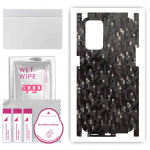 apgo Protective Skin Sticker for the back+sides compatible with Oppo Reno 6 5G, Full Wrap Film, Foil, Vinyl - Pattern Carbon Black Pixel