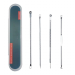 Rose Gold 4 tk/komplekt Mustpeade komedoon akne vistriku k&otilde;hulihase ekstraktor vaakum-mustpeade eemaldaja lusikas n&auml;onahahooldusvahendi jaoks h&otilde;be