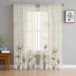 Lill Retro taim Pastoraalne stiil Voile L&auml;bipaistvad kardinad Elutoa aken T&uuml;llkardin K&ouml;&ouml;k Magamistuba kardinad Kodukaunistus 135W x 114H(cm)