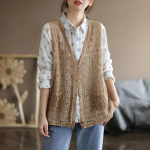 Suvised pits&otilde;mblused heegeldatud &otilde;&otilde;nsad puuvillased &uuml;hev&auml;rvilised varrukateta kardigan plusssuuruses M