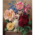 DIY Teemantmaali Lilled Ristpistes Komplekt Mosaiik Art Teemantmaal T&auml;isringi teemant Kodukaunistus Round 30x40cm