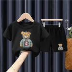 Suvine beebit&uuml;drukute riiete komplekt Laste poiste multika karu T-s&auml;rgid ja l&uuml;hikesed p&uuml;ksid 2-osaline &uuml;likond Laste mood &Uuml;lemine alumine spordidress 100CM