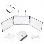 Sisset&otilde;mmatav reguleeritav kolmekordne peegel isejuuksuri raseerimismeik Kolmekordne peegel k&auml;ed-vabad isetehtud juuksel&otilde;ikuse t&ouml;&ouml;riistad