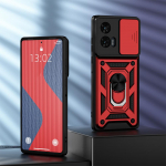 KEYSION P&otilde;rutuskindel &uuml;mbris Motorola Edge 50 Fusion 5G jaoks, libistatava kaamera kaitse, r&otilde;ngasklamber, telefoni&uuml;mbris MOTO Edge 50 fusion 5G jaoks for Edge 50 Fusion punane