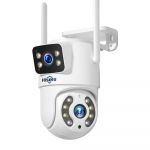 Hiseeu WS318 6MP Traadita Monitorkaamera Kaheobjektiiviga Seinale Paigaldatav Nutikas WiFi Kaamera IP66 Ilmastikukindel UK Plug