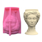 3D Lady Head kipsist silikoonvorm isetehtud sukulendid betoonist lillepoti vaas kips tsement savivorm k&uuml;&uuml;nlahoidja vorm