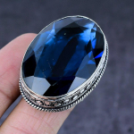 London Blue Topaz Gemstone Handmade 925 Steling Silver Gift Ring Size 8.5 u1i39
