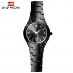 Unisex kvartskellad Stiilne kalender Uus naiste k&auml;ekell terasrihmaga lihtsas stiilis k&auml;ekell naistele Luksuslik vabaajakleit banketi kvartskellad must