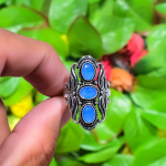 Natural Aqua Chalcedony Gemstone 925 Sterling Silver Gift Ring Size 6.5 h1z03