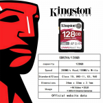 Kingston 256 GB SD-m&auml;lukaart kuni 280 MB/s U3 V60 SDXC 128 GB/512 GB Full 4K Ultra HD Professional UHS-II &Uuml;lim kiirus Kinokaamerad SD-kaart SDR2V6 128GB【280/100MB/s R/W】