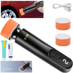 Mini juhtmeta autopoleerimismasin elektriautode poleerimise remondikomplekt LED-ekraan, auto kriimustuste eemaldamise poleerimismasin autole must
