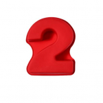 3D digitaalne koogivorm silikoonist mittekleepuva numbriga koogipann kookidele, k&otilde;rge madal 1 punane