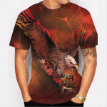American Eagle Graphics T-s&auml;rk meestele 3D prindiga s&auml;rgid Animal Camisetas mustriga l&uuml;hikeste varrukatega topid Suvised vabaajar&otilde;ivad meestele S