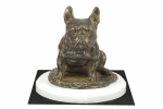 French Bulldog, Frenchie II - dog figurine, figure on a white base, trophy for Art-Dog dog show exhibition