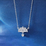 Kroonkaelakee Naiste kerge luksuslik Ins Niche Design Sense Love Clavicle kett roostevabast terasest mikroinkrusteeritud tsirkoon virsiku s&uuml;damega kaelakee