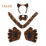 1 komplekt Cosplay kassikinnaste komplekt kikilipsu saba ja reguleeritava peapaelaga Pehme pl&uuml;&uuml;s Halloweeni esitusrekvisiit Koomiksin&auml;ituste fotosessioonide tarvikud must