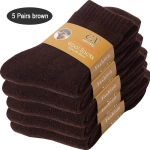 5 paari meeste villased sokid talve soojad vabaaja paksud meeste lihtsad &uuml;hev&auml;rvilised k&otilde;rge kvaliteediga 5Pairs pruun
