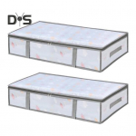 Voodialune hoiukonteiner Kaanega Lukuga L&auml;bipaistev Disain Suur Mahutavus Tolmukindel Padjad Tekid Riided Hoiukast 2pcs