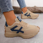 Naiste kerged jooksutossud &ndash; vabaaja isakingad paelkinnitusega, mitmek&uuml;lgse lameda talla, hingavast riidest ja kunstnahast pealsega 40 khaki