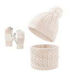 Lastele kootud soojad m&uuml;tsid 1 paari kinnaste ja sallidega Soe talv One Size must