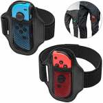 2 PC jalarihm Switch Sports Play jalgpalli jaoks, JoyCons Switch OLED mudelikontrolleri m&auml;ngutarvikute jaoks, reguleeritav elastne rihm 2PC black