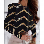 JPNTKY Naiste vabaaja s&uuml;gistalvised pikkade varrukatega O-kaelusega pluusid ja s&auml;rgid S must