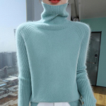 Naiste ka&scaron;miirist kampsun Qinghe ka&scaron;miir 30% ka&scaron;miir 30% naarits 30% vill 10% nailon Naiste s&uuml;gistalvine paks ka&scaron;miirist pullover pehme ja soe L roheline