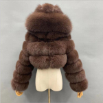 Karvased L&uuml;hikesed Kunstkarusnahast Mantlid Joped Naistele Kohev &Uuml;likond Kapuutsiga Sirge L&uuml;hike Talvine Karusnahkjakk Moodne T&auml;navamood XXL pruun