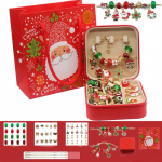 J&otilde;ulude v&otilde;luk&auml;ev&otilde;ru valmistamise komplekt, elegantne punane roheline seeria DIY helmed kunsti ja k&auml;sit&ouml;&ouml; jaoks, ehtevalmistamise komplekt, j&otilde;ulukink naisele Christmas Set-54pcs