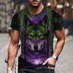 Hundi T-s&auml;rk 3D digitaalse loomade prindiga Graafiline camisa hombre Causal Tees L&uuml;hikesed varrukad Mugavad pullover Topid Meeste riided S