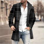 S&uuml;gisel ja talvel uus meeste villane p&uuml;stkrae, keskmine ja pika taskuga vabaaja villane mantel 4XL