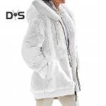 Naiste talvine pl&uuml;&uuml;sis mantel kapuutsiga pingutusn&ouml;&ouml;riga t&otilde;mblukuga lahtine tuulekindel paksendatud jakk k&uuml;ljetaskutega k&uuml;lma ilmaga igap&auml;evased reisi&uuml;ler&otilde;ivad M lilla