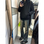 Retroteksad Meeste S&uuml;gis Uues stiilis Plahvatusohtlik Street Hooligan Ilusad vabaaja p&uuml;ksid teismelistele Avarad sirge s&auml;&auml;re laia s&auml;&auml;rega meeste p&uuml;ksid S sinine