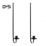 2 tk Metallist k&uuml;&uuml;nlahoidja seinakaunistusega k&uuml;&uuml;nlahoidja Kaasaegne seinakinnitus koonusk&uuml;&uuml;nlahoidjad kamina elutoa talumaja jaoks must