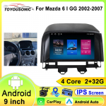 Mazda 6 Atenza GG 2002 - 2008 jaoks 2K QLED / IPS Android 13 DSP Autoraadio Multimeedia Video M&auml;ngija GPS CarPlay Peak Unit 4 core 1GB+32GB carplay