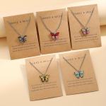 17KM 5 TK v&auml;rviline liblikas ripats kaelakee komplekt Moodne kaelakee peokingitus naistele Ehted Aksessuaarid