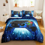 Teismelised Videom&auml;ngud Tekikate Tekikate King M&auml;ngupuldiga Kontrolleriga Voodipesukomplekt Noorte M&auml;nguvoodipesu Komplekt 3D Pol&uuml;ester Tekikate 70x133cm 2pcs blue