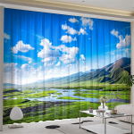 Looduslik maastik Mets maastik Muru Puu Aken Kardinad Elutoa Rulood Magamistoa Vannitoa K&ouml;&ouml;k Uks Kodukaunistus 2tk W50X160H(cm)x2Pcs&Hook