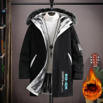 S&uuml;gis- ja talvemood, pikk soe Trench-mantel Meeste vabaaja vaba mugavus pluss fliisist paksendatud suures suuruses mantel XS punane