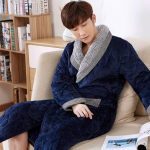 Paks kolmekihiline soe talvehommikumantel meeste pehme flanellist tepitud pikk kimono vannimantel Meeste hommikumantel meeste korallifliisist hommikumantel 3XL