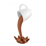 Ujuv kohvitass skulptuur vaik lekkiv kohvi kaunistus lauaarvuti kallatav pritsmekohvi kaunistus k&ouml;&ouml;gi kohvibaari sisekujunduseks must