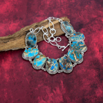 Blue Sea Sediment Kaelakee Kalliskivist ehted, 925 sterlingh&otilde;bedast reguleeritav ketiga kaelakee, kingitus naistele k&auml;sitsi valmistatud kaelakee Adjustable With 18 Inches
