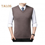 Meeste vestiga sviiter V-kaelusega varrukateta Slim Fit &uuml;hev&auml;rviline kootud pullover Slim Fit keskmise pikkusega paksendatud &auml;ristiilis kampsun M must