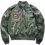 Meeste talvine hiphop paks soe jope s&otilde;jav&auml;e mootorratta Ma-1 Aviator Pilot Cotton Parka meeste pesapallipommitaja jakid 3XL armee roheline v&auml;rv