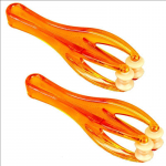 Elastne rull-masseerija s&otilde;rmedega: Multifunktsionaalne t&ouml;&ouml;riist k&auml;te v&auml;simuse leevendamiseks ja saledate s&otilde;rmede rahustamiseks box + acupuncture point map kollane