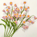 6 tk heegeldatud lillekimp 40 cm kunstlik lillekimp K&auml;sitsi valmistatud kootud lilled Heegeldatud lilleseade koduse pulmalaua kaunistamiseks 6 Pcs roosa