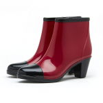 Naiste vihmasaapad Veekindlad PVC-plastikust kingad Mood K&otilde;rged kontsad Pahkluusaapad Keskmise kontsaga T&otilde;mblukuga Kummikud Libisemiskindlad Vade &Uuml;lekingad 40 punane