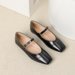 Naiste vanaaegsed Mary Jane'i jalan&otilde;ud vabaaja balleti kingad, kandilise varbaga jalutusjalatsid pahkluu rihmaga, mugavad PU-nahast t&ouml;&ouml;korras riided naistele 35 must